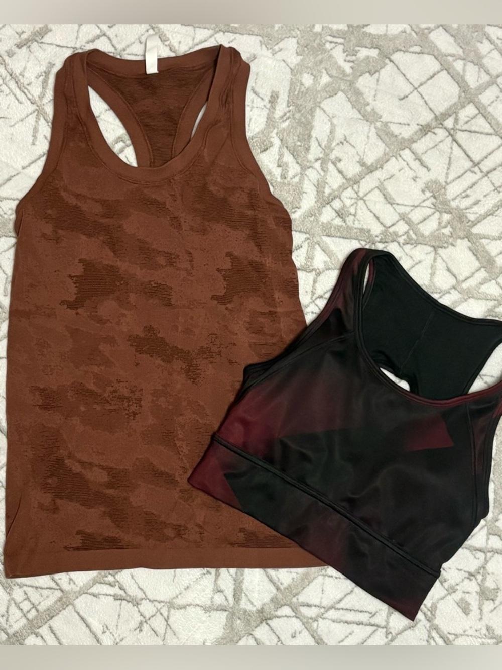 Athleta Women's Racerback Tank Top and padded sports bra. Small.